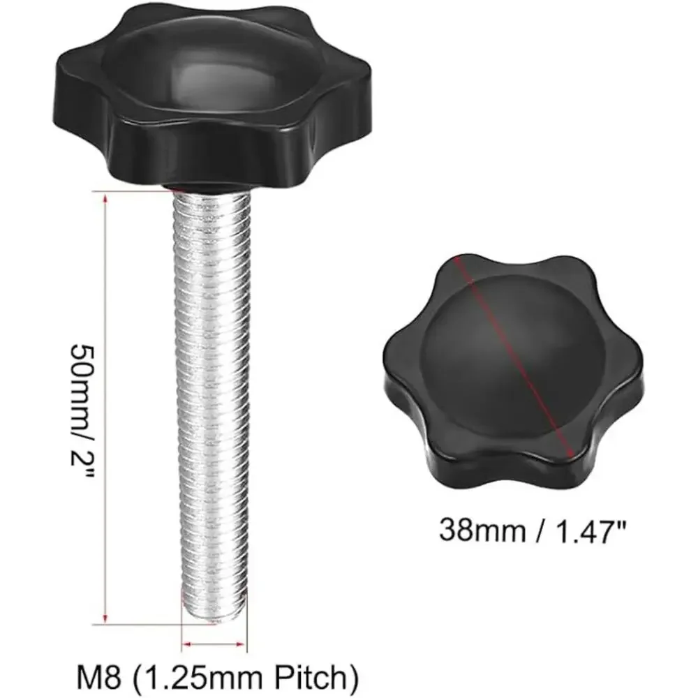uxcell Clamping Screw Knob Set - M8 x 50mm, 5 Pieces